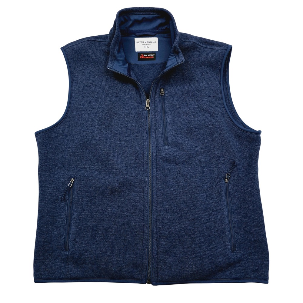Peter Manning Polartec Fleece Vest Mens 4XL (L) Blue Full Zip Techwear Outdoor